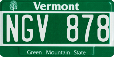 VT license plate NGV878