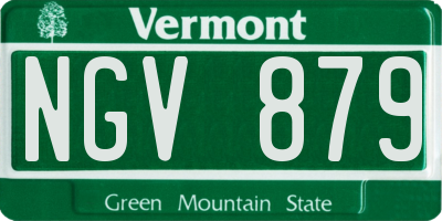 VT license plate NGV879