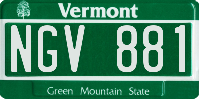VT license plate NGV881