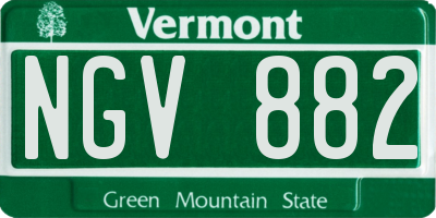 VT license plate NGV882