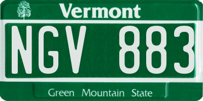 VT license plate NGV883