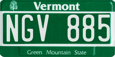 VT license plate NGV885