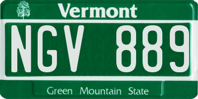VT license plate NGV889
