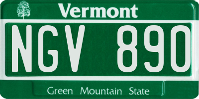 VT license plate NGV890