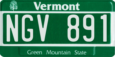 VT license plate NGV891