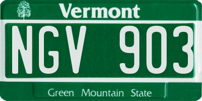 VT license plate NGV903