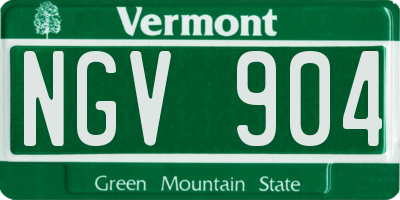 VT license plate NGV904