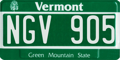 VT license plate NGV905