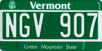VT license plate NGV907