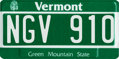 VT license plate NGV910