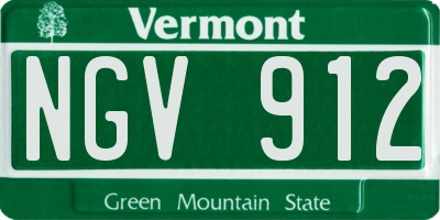 VT license plate NGV912