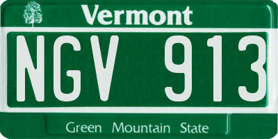 VT license plate NGV913
