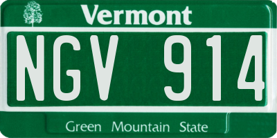 VT license plate NGV914