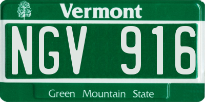 VT license plate NGV916