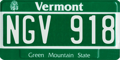 VT license plate NGV918
