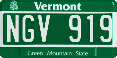 VT license plate NGV919