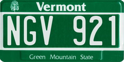 VT license plate NGV921