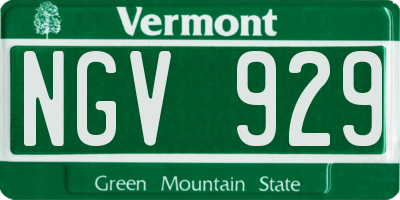 VT license plate NGV929