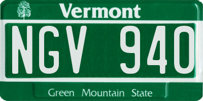 VT license plate NGV940