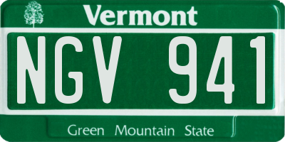 VT license plate NGV941