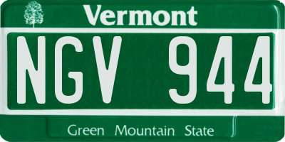 VT license plate NGV944