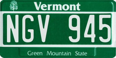 VT license plate NGV945