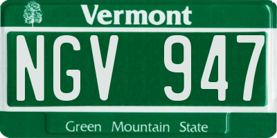 VT license plate NGV947