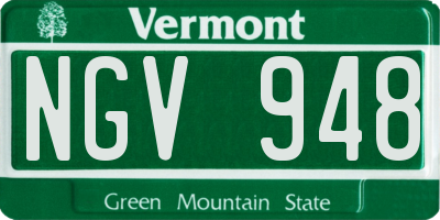 VT license plate NGV948