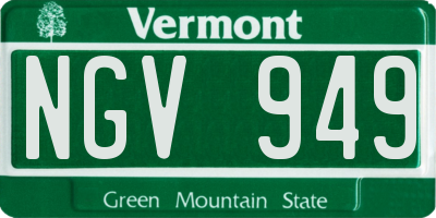 VT license plate NGV949