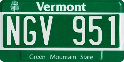VT license plate NGV951