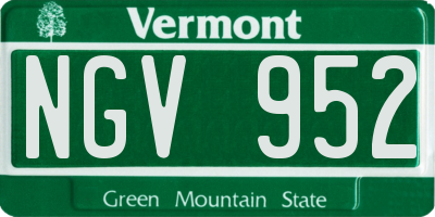 VT license plate NGV952