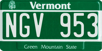 VT license plate NGV953