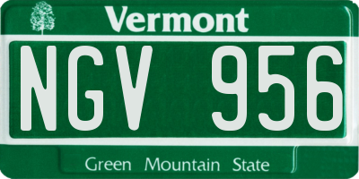 VT license plate NGV956