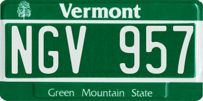 VT license plate NGV957