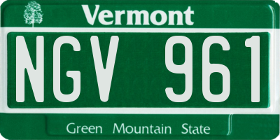 VT license plate NGV961