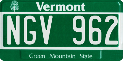 VT license plate NGV962