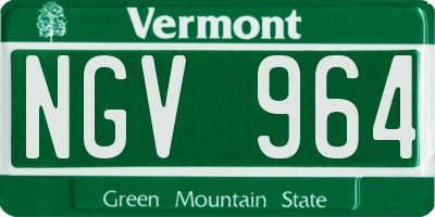 VT license plate NGV964