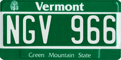 VT license plate NGV966