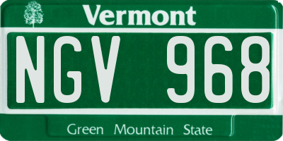 VT license plate NGV968