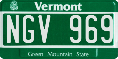 VT license plate NGV969