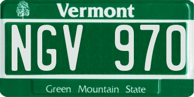 VT license plate NGV970
