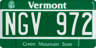 VT license plate NGV972