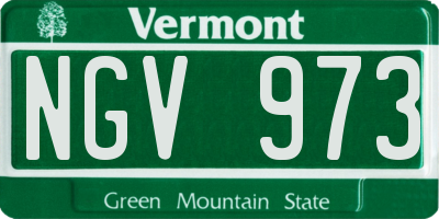 VT license plate NGV973