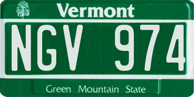 VT license plate NGV974