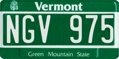 VT license plate NGV975