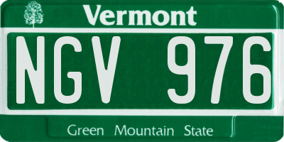 VT license plate NGV976