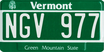 VT license plate NGV977