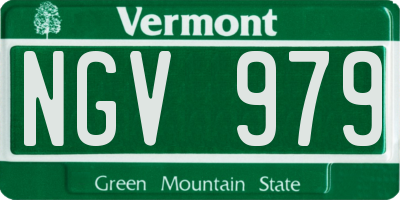VT license plate NGV979