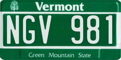 VT license plate NGV981