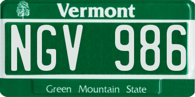 VT license plate NGV986
